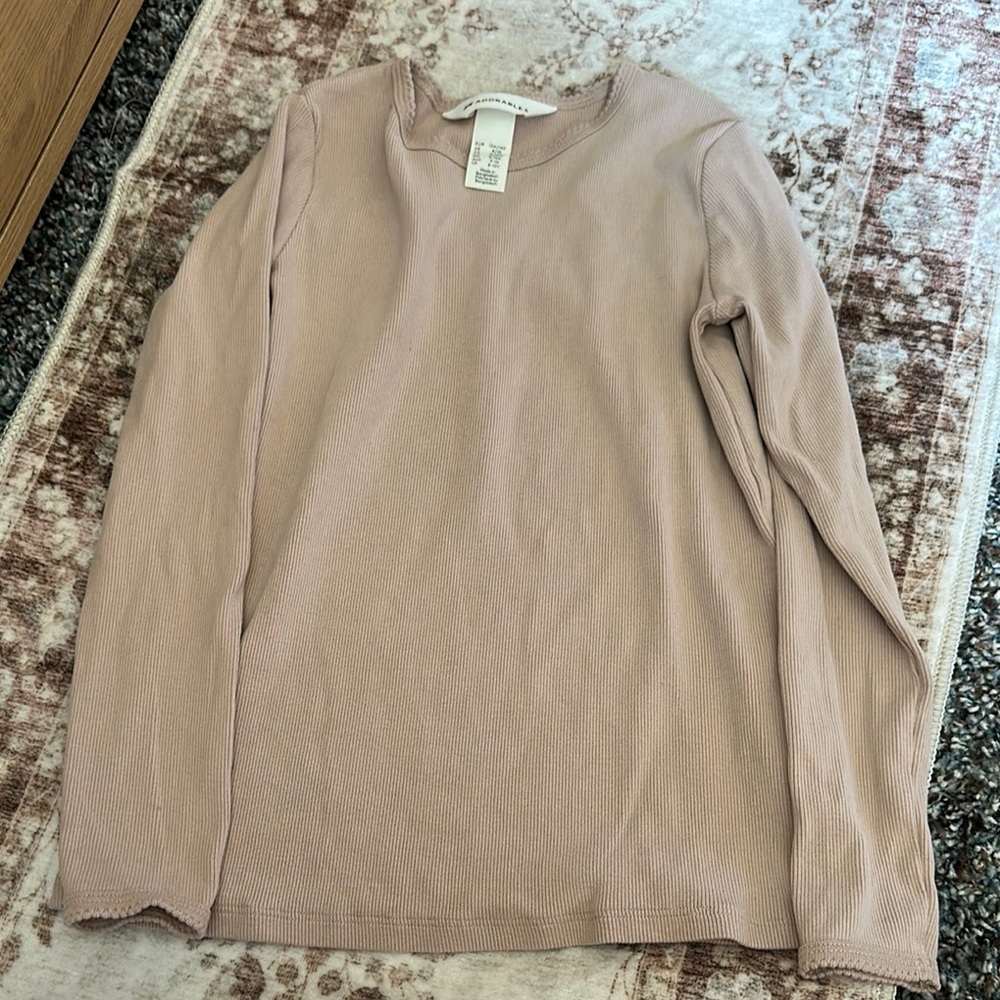 H&M Kids Long Sleeve Tee in Light Pink